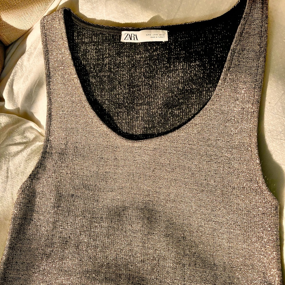 Zara dressy metallic tank top